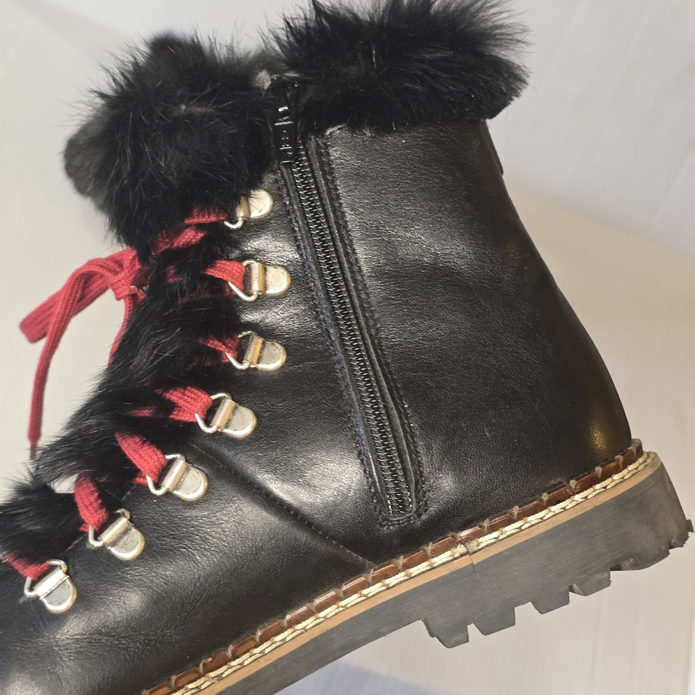 Ammann Splugen Lambsfur Boots Women's Size 38 Black Leather Fur Alpine - Picture 11 of 13